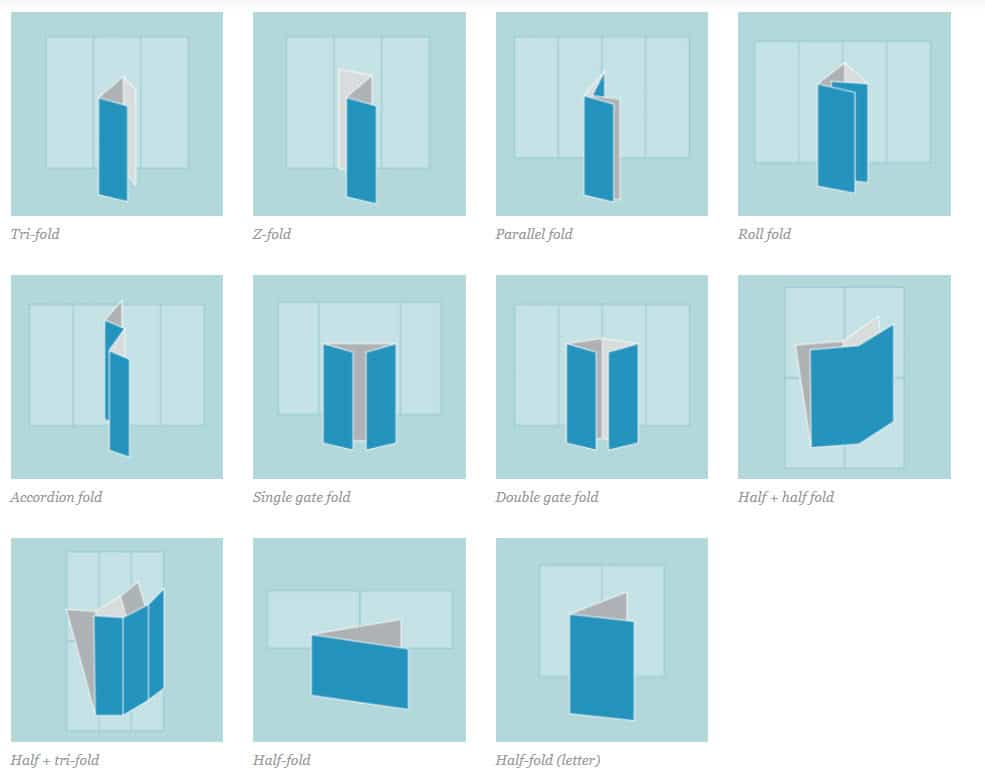انواع کاغذها و تا شدن آن ها در طرح بروشور