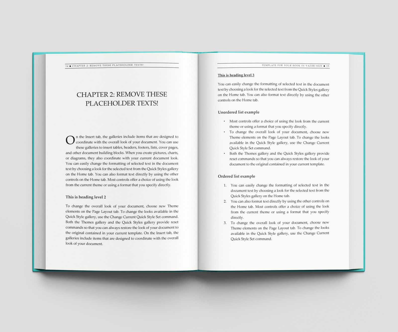 تمپلیت کتاب در ورد قطع وزیری