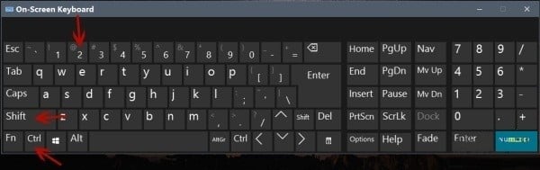 نیم فاصله در کیبورد ویندوز