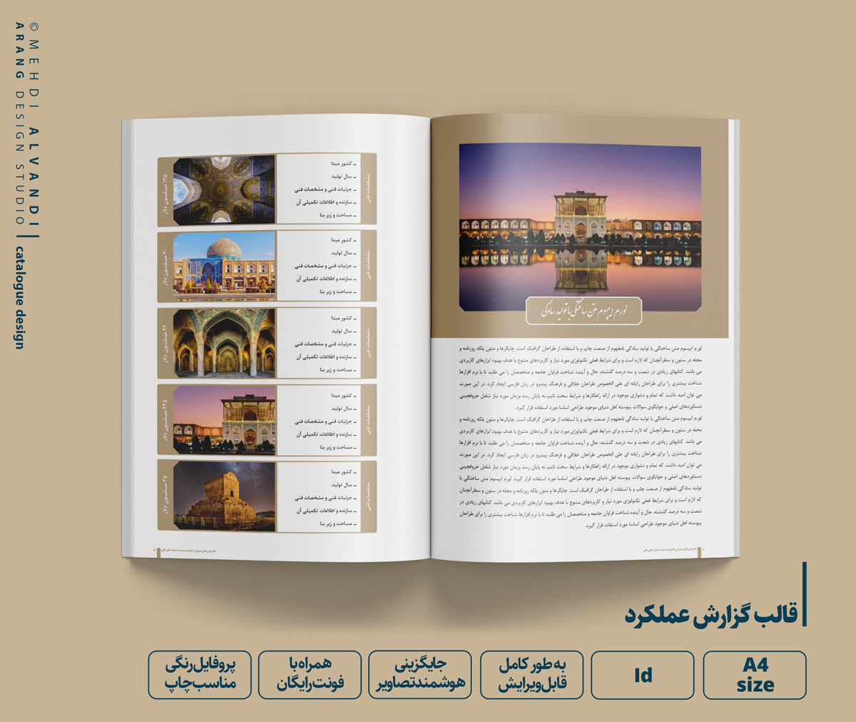 صفحه طراحی شده برای مقالات یا بخش مقدمه گزارش عملکرد